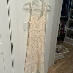 Ivory crocheted maxi dress